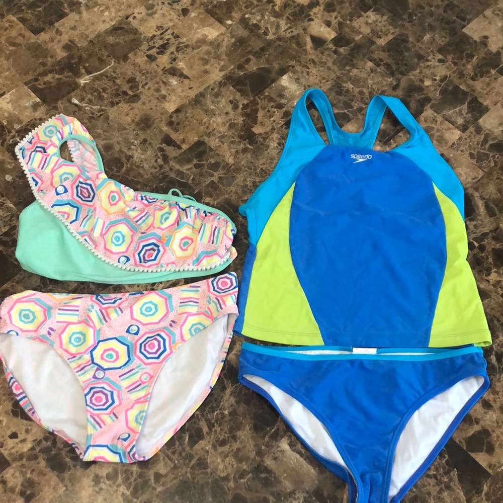 (2) two piece girls bathing suits